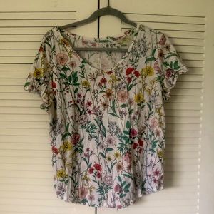 Loft Large Vintage Soft Floral Wildflower T Shirt